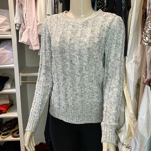 JCrew small blue gray cable knit sweater